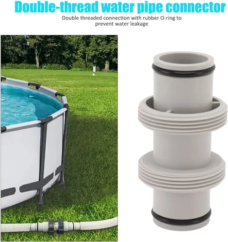Vista 5 de Adaptador de manguera de piscina, conector de manguera de piscina de junta recta doble antifugas de 1.5 a 1.5 pulgadas