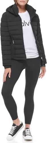 Vista 4 de Calvin Klein Chaqueta de paneles laterales ligera y casual para mujer resistente al agua