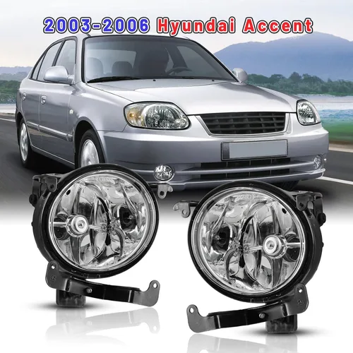 Vista 2 de Lámparas antiniebla compatibles con Hyundai Accent Driver Passenger 2003, 2004, 2005, 2006
