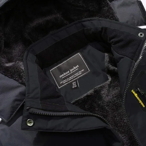 Vista 3 de MAGCOMSEN - Chaqueta de invierno para hombre, impermeable, abrigada, con forro polar y múltiples bolsillos
