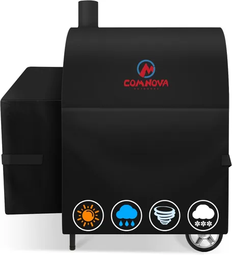 Vista 14 de Comnova Cubierta de Parrilla para Char Griller de 3 Quemadores de Combustible Dual – Cubierta de Ahumador 600D para Char Griller, Cubierta