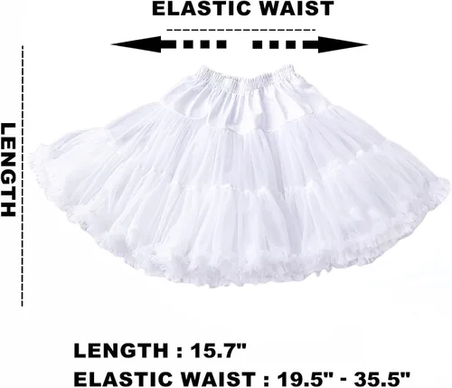 Vista 2 de Enagua blanca Falda Enaguas blancas para mujer Falda esponjosa blanca Falda corta Enagua Falda Enagua
