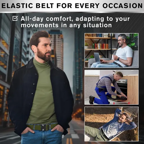 Vista 3 de TECEUM Cinturón táctico – Resistente y de liberación rápida – Militar, Trabajo, Rigger, Duty & Utility Belt para hombre, Hebilla 7 - Verde