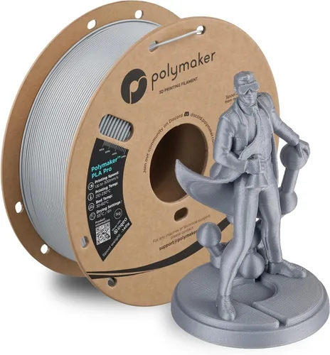 Vista 48 de Polymaker PLA Pro Filament 1.75mm 1KG Black, High-Impact Resistance Tough, High Speed Up to 300mm/s, Clean Surface, Low-Warp, Easy to Print on