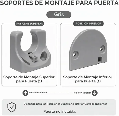 Vista 4 de SPACEANY Kit de piezas de repuesto retráctil para puerta de bebé, accesorios oficiales para puertas de seguridad SPACEANY - Incluye montaje de Gris
