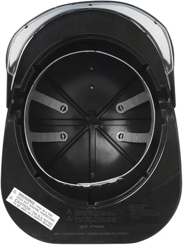 Vista 2 de Aeromax Casco de bombero con visera móvil, negro, tamaño ajustable, Negro