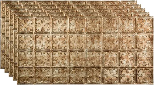 Vista 20 de FASÄDE - Panel adhesivo para techo de vinilo decorativo con estilo/patrón tradicional de 2 x 4 pies en plata entrecruzada (paquete de 5)