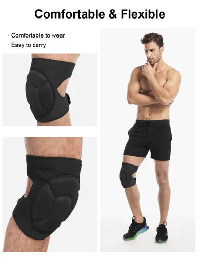 Vista 3 de Rodilleras para mujeres y hombres, rodilleras de baile de voleibol para mujeres y hombres, rodilleras de lucha libre, equipo de lucha, almohadilla