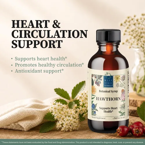 Vista 2 de Wise Woman Herbals Hawthorn Berry Extracto sólido 4:1, fuerza extra sin alcohol, promueve la circulación saludable, protección antioxidante, apoyo