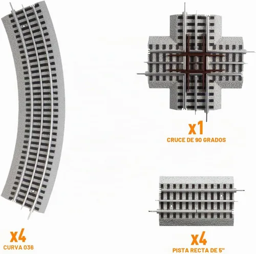 Vista 4 de Lionel FasTrack Figure-8 - Paquete de pistas complementarias, calibre O eléctrico