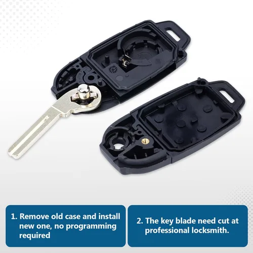 Vista 3 de Keyecu Modificado Flip Floding Remote Key Shell para S60 S70 S80 S90 V70 caso FOB 4+1 botón