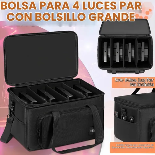 Vista 3 de IBVIVIC 4 Par Light Bag Funda Rígida Acolchada para Almacenamiento de Luces de Parola de Escenario