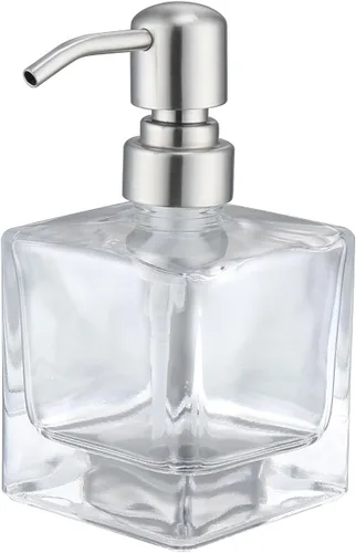 Vista 12 de Amber Glass Soap Dispenser,17oz, Black Pump Refillable, 304 Stainless Steel Pump, Liquid Hand Soap Dispenser, Bathroom Kitchen Sink Vanity