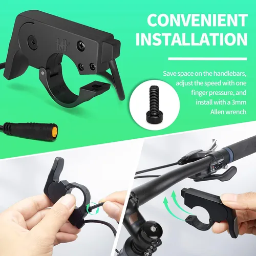 Vista 5 de Bicicleta eléctrica 3pin hembra pulgar acelerador amarillo impermeable enchufe acelerador para BBS01 BBS02 BBSHD motor medio Accesorios de bicicleta