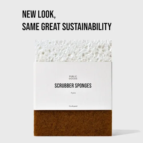 Vista 2 de Public Goods Esponja para fregar Esponjas de limpieza y fregado para platos y fregadero de cocina Esponjas naturales a base de plantas Paquete
