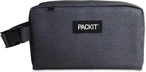 Vista 16 de PackIt Caja de aperitivos congelable, color negro, fabricada con tecnología EcoFreeze, plegable, reutilizable, cierre de cremallera con asa