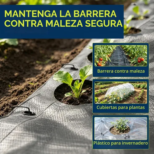 Vista 6 de Mysit Grapas de paisaje de 6 pulgadas de calibre 11, estacas de jardín