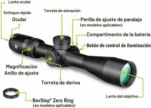 Vista 4 de Vortex Optics Viper HD - Mira telescópica de primer plano focal