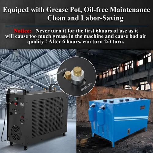 Vista 5 de Compresor de aire PCP GX-E-5K2, 5800psi 110V 1200W, ajuste de parada automática, 2 pistones y 4 etapas de compresión, refrigeración de agua