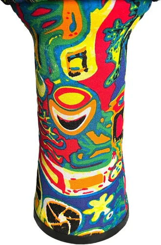 Vista 7 de Tambor Djembe Instrumentos Musicales de 10 pulgadas Tambores de mano, tambores africanos para adultos, regalos para músicos (limón)