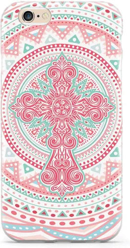 Vista 13 de Inspired Cases - Compatible with iPhone Xs Max Case - 3D Textured Protective Phone Case for Apple iPhone Xs Max - Ornate Cross - Coral and Mint