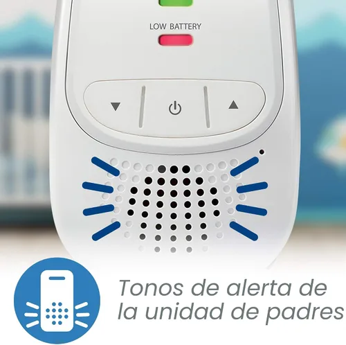 Vista 8 de Monitor digital para bebés VTech Safe & Sound, Monitor con dos unidades para padres, paquete de de 1, Blanco