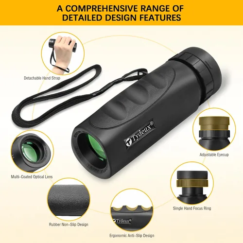 Vista 4 de Monocular compacto impermeable de 8 x 25 pulgadas, monoculares de telescopio de visión amplia de alta definición, viene con paño de limpieza