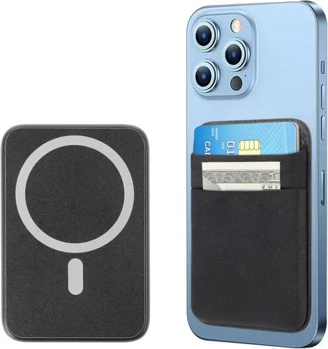 Vista 7 de SHANSHUI - Cartera magnética para teléfono MagSafe, cartera magnética elástica para la parte posterior del teléfono, compatible con iPhone