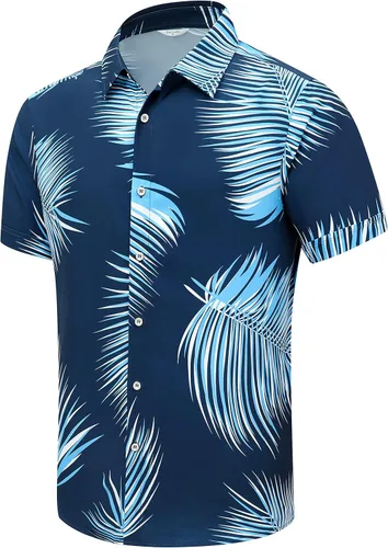 Vista 29 de SheLucki - Camisa hawaiana para hombre, unisex, de manga corta, con botones, para la playa y el verano, ropa casual estampada con sombra de palmas