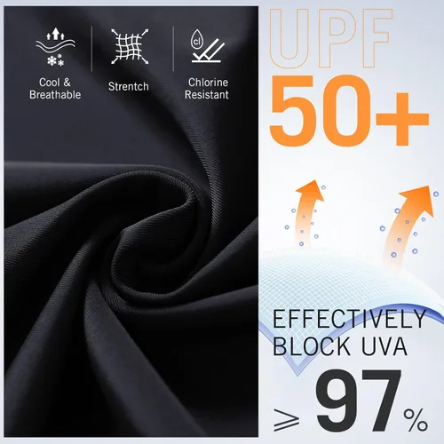 Vista 3 de baleaf Women's Swimming Shorts Long Leggings SPF UV UPF50+ High Waist Swimsuit with Pockets for Swimming Surf Beach