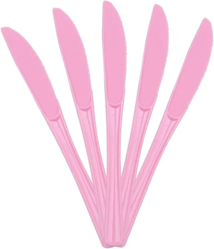 Vista 25 de JAM Paper Premium Utensils Party Pack - Cuchillos de plástico - Fucsia rosa intenso - 48 cuchillos desechables/paquete
