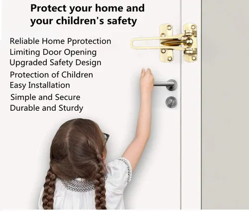 Vista 2 de szhdxsy - Cerradura de puerta de seguridad para el hogar, cerradura de barra de refuerzo de puerta, cerraduras de puerta delantera para niños