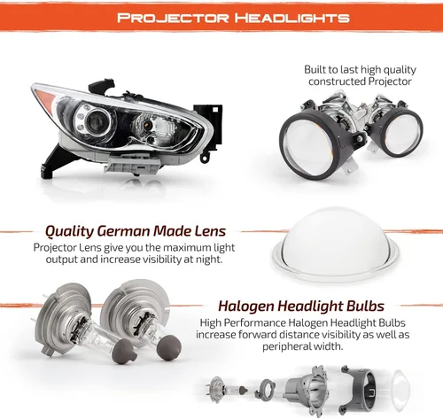 Vista 3 de AKKON - Compatible con modelos Infiniti Jx35 2013 / 2014-2015 QX60 OE HID modelo proyector LED conjunto de faros delanteros