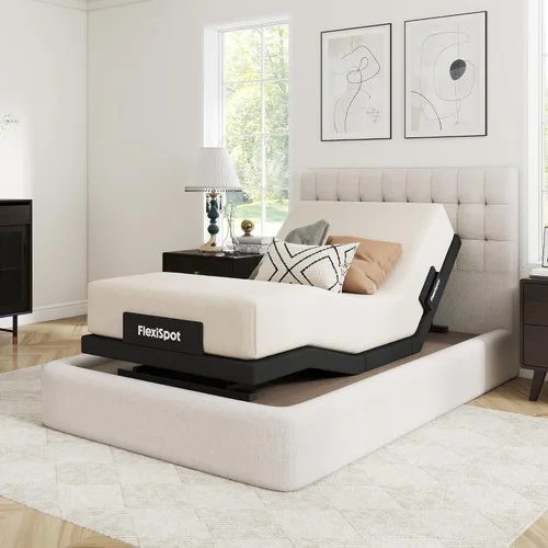 Vista 10 de FLEXISPOT Base de cama ajustable individual XL + colchón de espuma viscoelástica de gel refrescante de 12 pulgadas, masaje, inclinación de cabeza