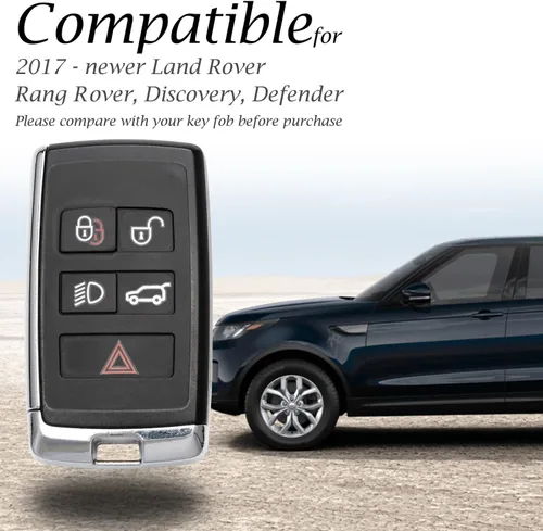 Vista 6 de Vitodeco Funda de piel auténtica para llavero inteligente compatible con Land Rover Discovery, Range Rover, Defender (modelos 2017 - 2026), 5