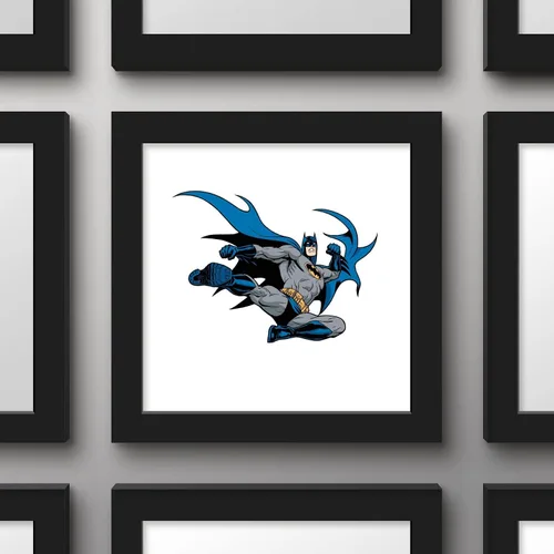 Vista 2 de Trends International Gallery Pops DC Comics Batman - Póster de pared de Action Kick, 12 x 12 pulgadas, versión enmarcada en negro