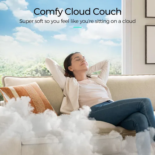 Vista 5 de LINSY HOME Sofá modular Cloud de 90 pulgadas, sofá modular modular de pana, sofá modular modular de pana, sofá biplaza moderno y cómodo, perfecto