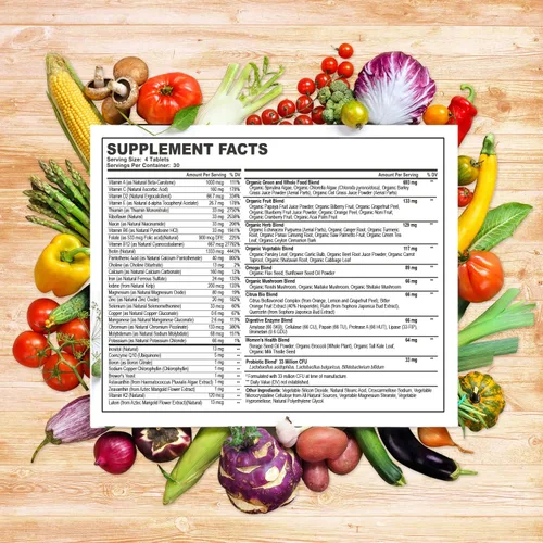Vista 2 de Whole Food Multivitamínico para mujeres – Multi Vitaminas, Minerales, Extractos Orgánicos – Vegano Vegetariano – Mejor para la Energía Diaria