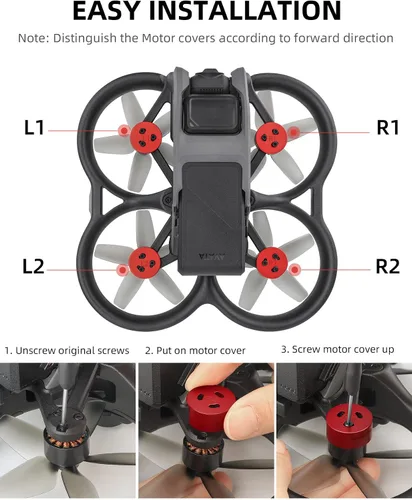 Vista 7 de Accesorios para drones Cubierta de motor de aleación de aluminio Tapa de protección contra polvo para AVATA