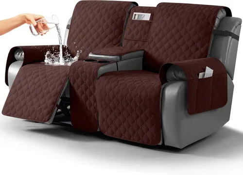 Vista 22 de TAOCOCO Funda para Sillón de Dos Plazas Reclinable 100% Impermeable con Consola Central, Funda de Sofá Reclinable Reversible para 2 Asientos