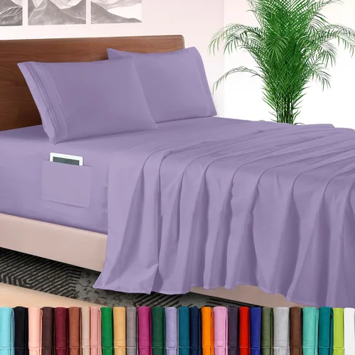 Vista 63 de Elegant Comfort - Juego de sábanas de lujo de 4 piezas - Ropa de cama de lujo de 1500 hilos, calidad de hotel prémium, microfibra, resistente a
