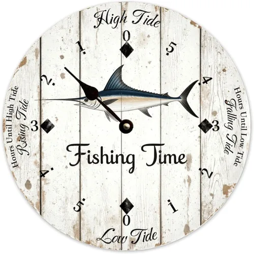 Vista 32 de Tide Clock for Wall Myrtle Beach Time Coastal Clocks Beach Navy-3
