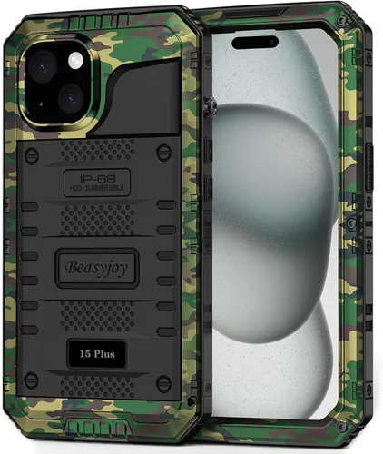 Vista 19 de Beasyjoy Funda de Metal para iPhone SE 2022/2020/8/7, Funda Impermeable Resistente con Protector de Pantalla, Protección de Cuerpo Completo Grado