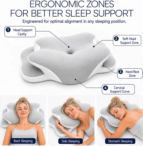 Vista 4 de Almohada cervical de espuma viscoelástica para dormir