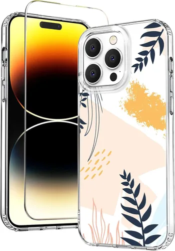 Vista 18 de Funda para iPhone 12 para mujer, [con protector de pantalla] ajuste delgado, diseño floral bohemio, lindo iPhone 12 Pro, patrón que nunca se