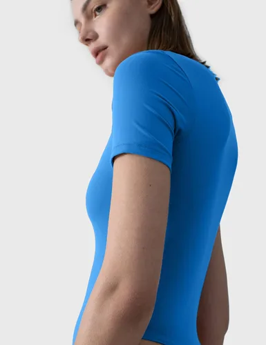 Vista 4 de PUMIEY Body de manga corta con cuello en V para mujer, colección Sharp