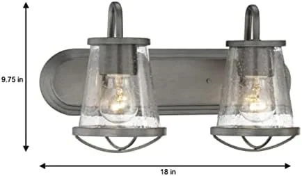Vista 5 de Georgina - Lámpara de tocador de hierro desgastado con 2 luces