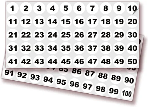 Vista 29 de iSYFIX Calcomanías negras de números consecutivos – 1 a 100, 1 pulgada, 1 juego – Vinilo autoadhesivo de alta calidad, ideal para inventario