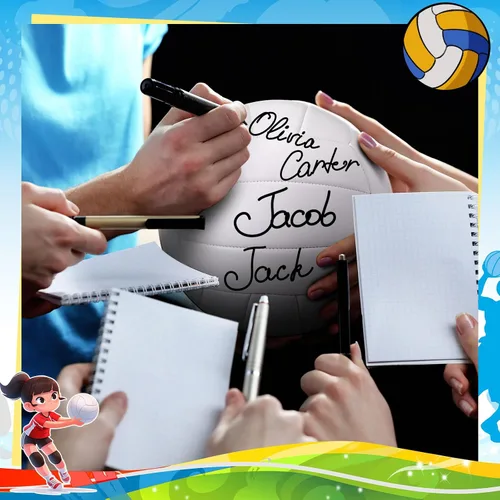 Vista 4 de Jexine Autograph - Pelota de voleibol blanca en blanco, tamaño oficial 5, pintura de bricolaje, pelota de voleibol lisa con bomba de aguja