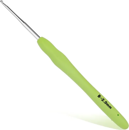 Vista 21 de SHWAKK Gancho de ganchillo pequeño, gancho ergonómico de encaje de 0.020 in, agujas de ganchillo pequeñas para manos artríticas, agujas de tejer